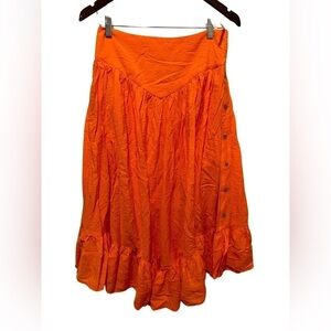Anthropologie Orange Maxi Skirt